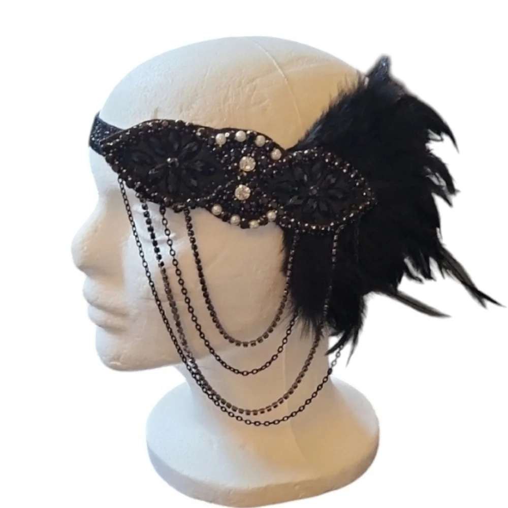Black Feathered Headband Fascinator